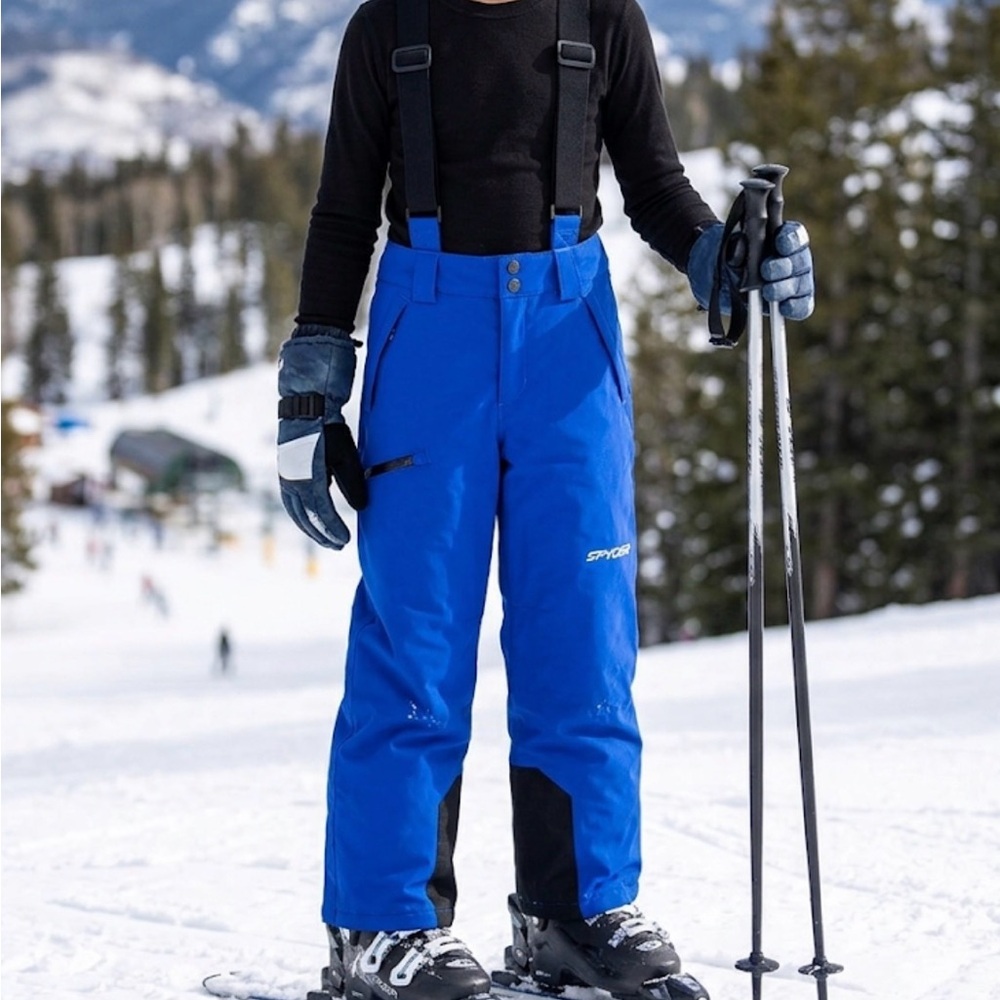 Spyder Blue Propulsion Ski Bibs - Size 10